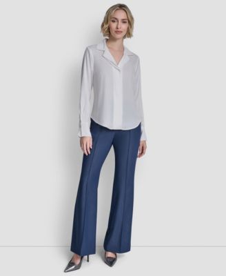 Women's Collared Button-Up Blouse