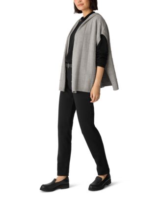 Women's Hooded Sleeveless Poncho Sweater