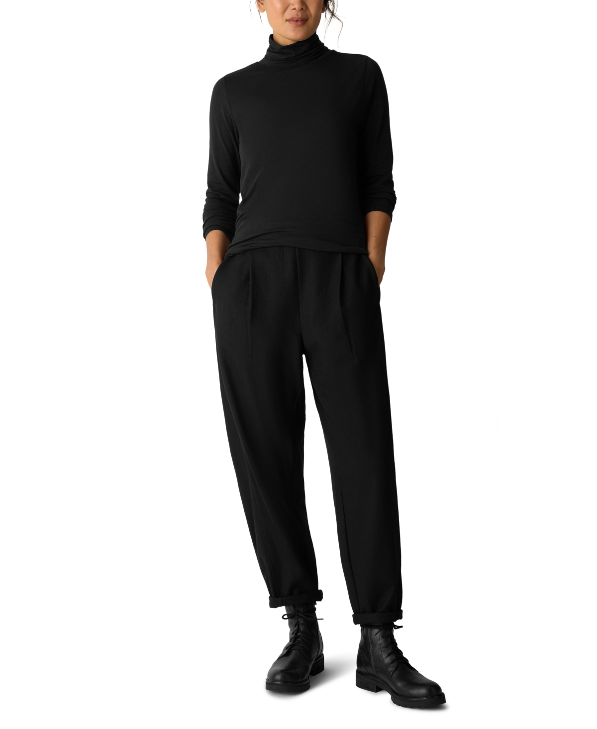 Eileen Fisher Women's Turtleneck Sweater, Regular And Plus In Black
