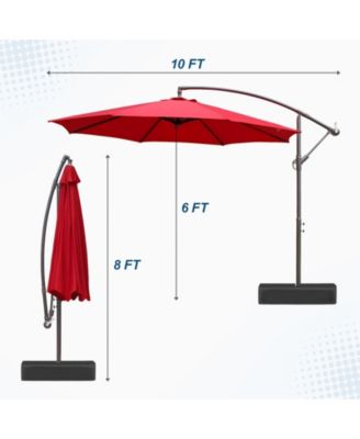 Offset Patio Umbrella 10' Cantilever Hanging Market Umbrella