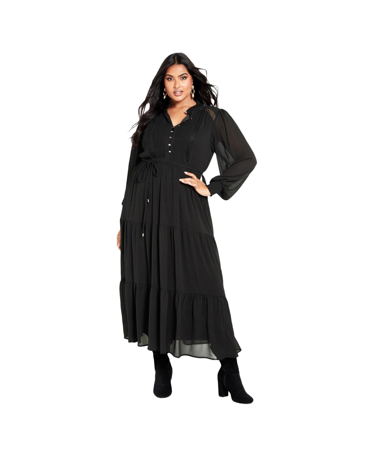 Avenue Women's Jasmine Tiered Maxi Dress