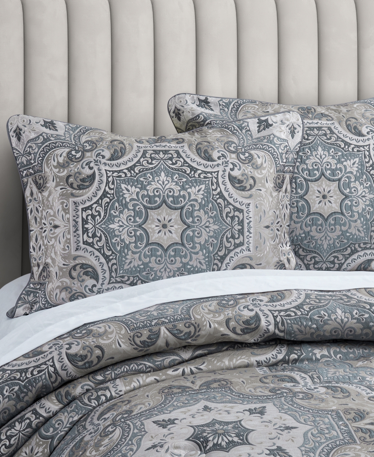 Royal Court Lisbon Damask 3-pc. Comforter Set, King/california King In Gray