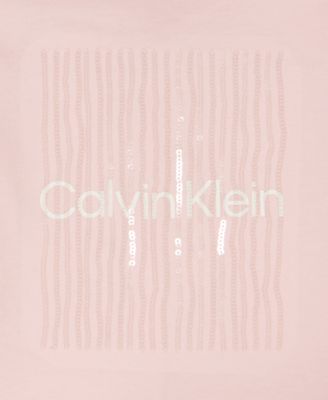 Girls' 7-16 Sequin Detail Twist-Back T-Shirt