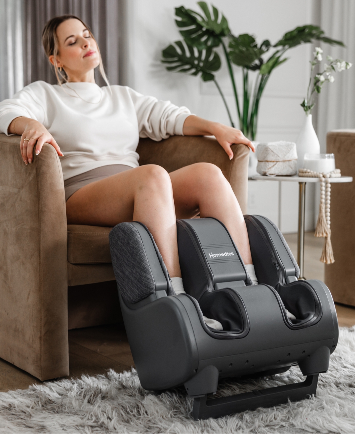 Homedics Deluxe Foot Calf Massager With Heat In Black