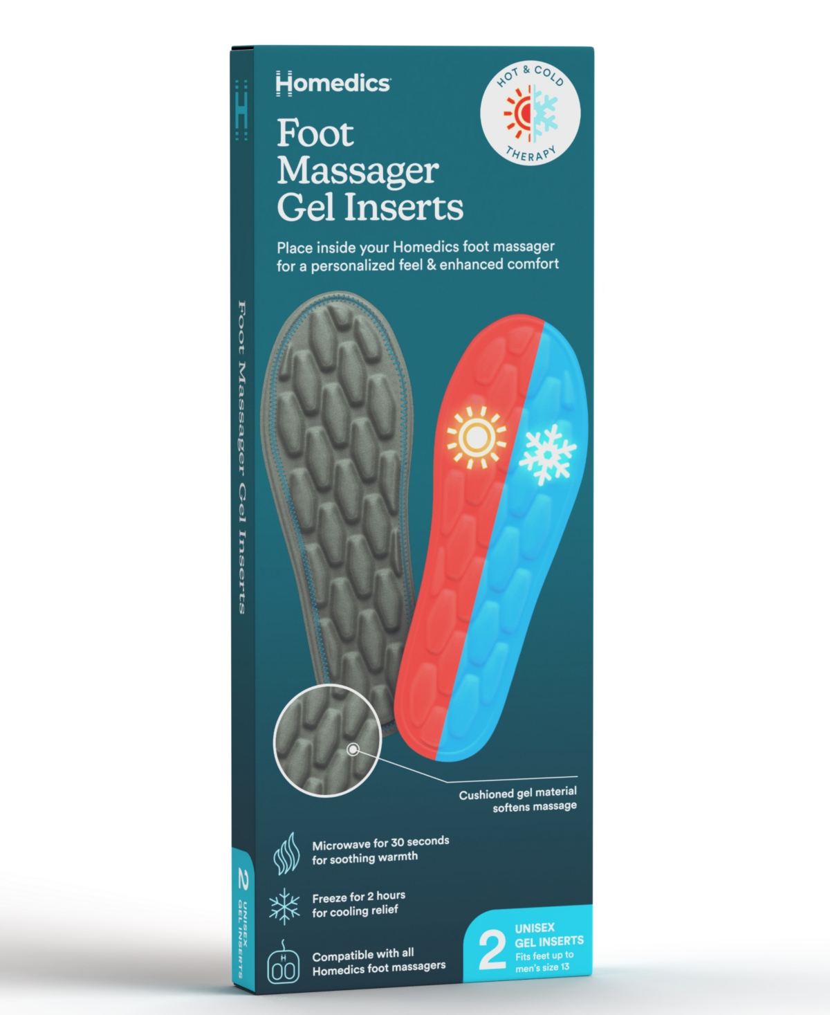 Homedics Foot Massager Gel Inserts In Gray