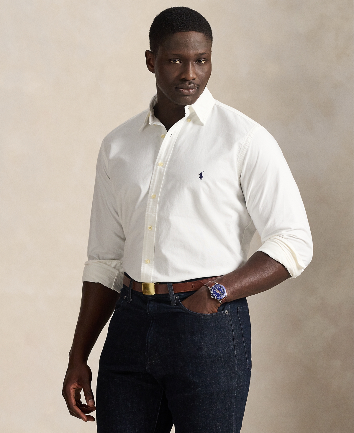 Polo Ralph Lauren Men's Big & Tall Classic Fit Long-Sleeve Oxford Shirt
