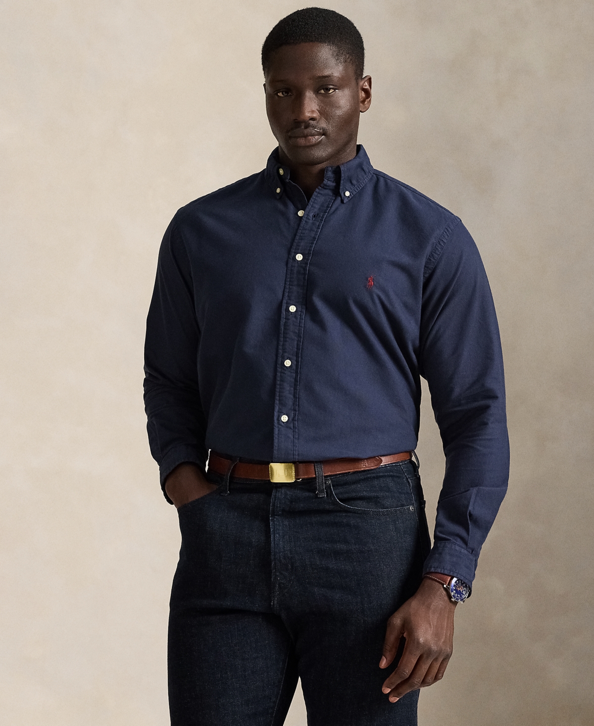 Polo Ralph Lauren Men's Big & Tall Classic Fit Long-Sleeve Oxford Shirt