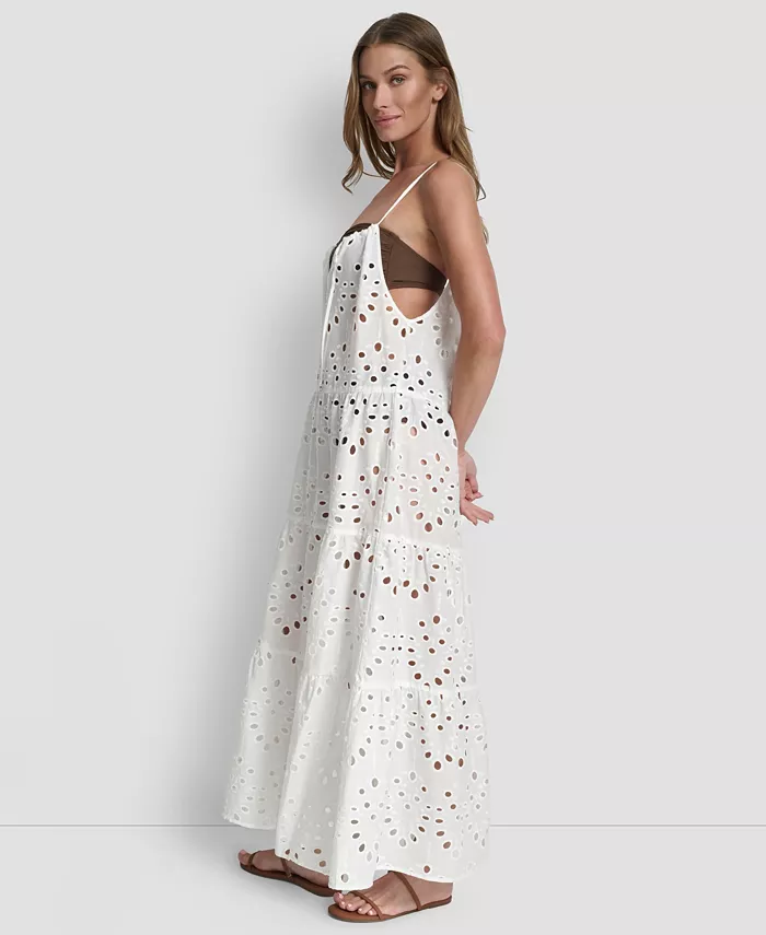 Women's Tiered Eyelet Maxi Dress Swim Cover-Up - thumbnail 8
