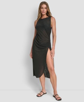Women's Double Mesh Maxi Cover Up Sleeveless Dress