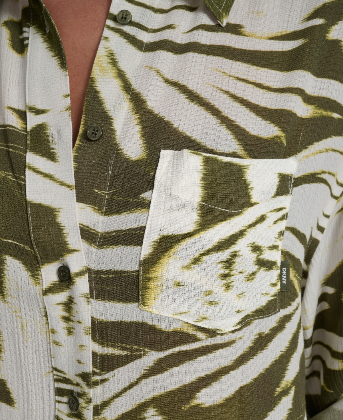 Dkny Women's Gauze Collared Button-Front Beach Shirt