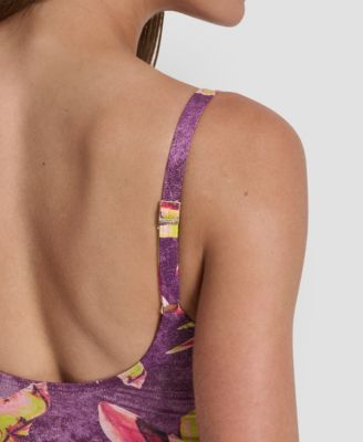 Women's Crossover Tummy Control Ruched One-Piece Swimsuit