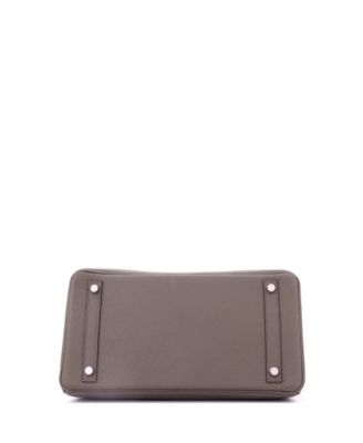 Birkin 30 Handbag Grey Clemence with Palladium Hardware