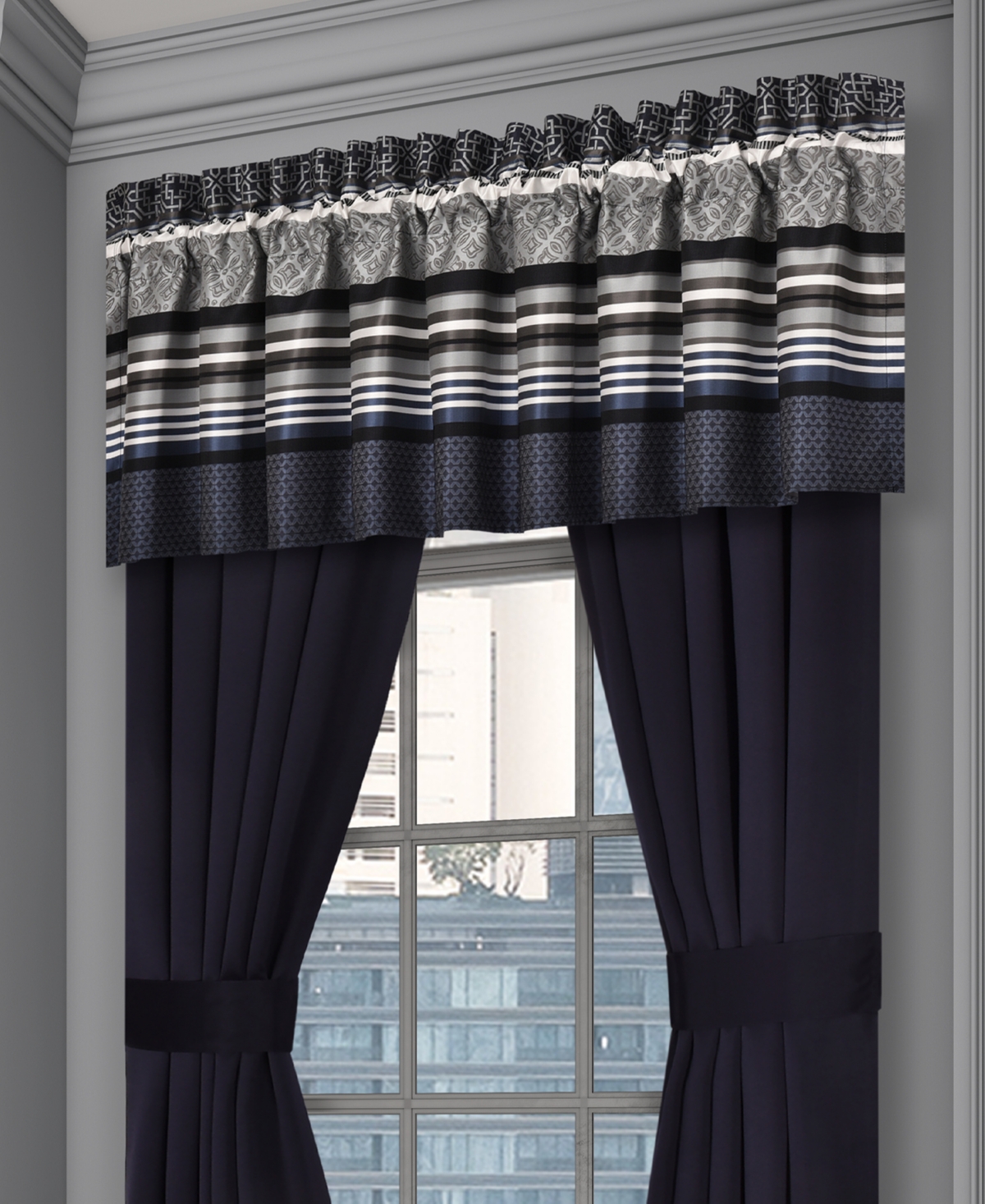 Royal Court Carlisle Window Straight Valance, 18" X 88" In Multi
