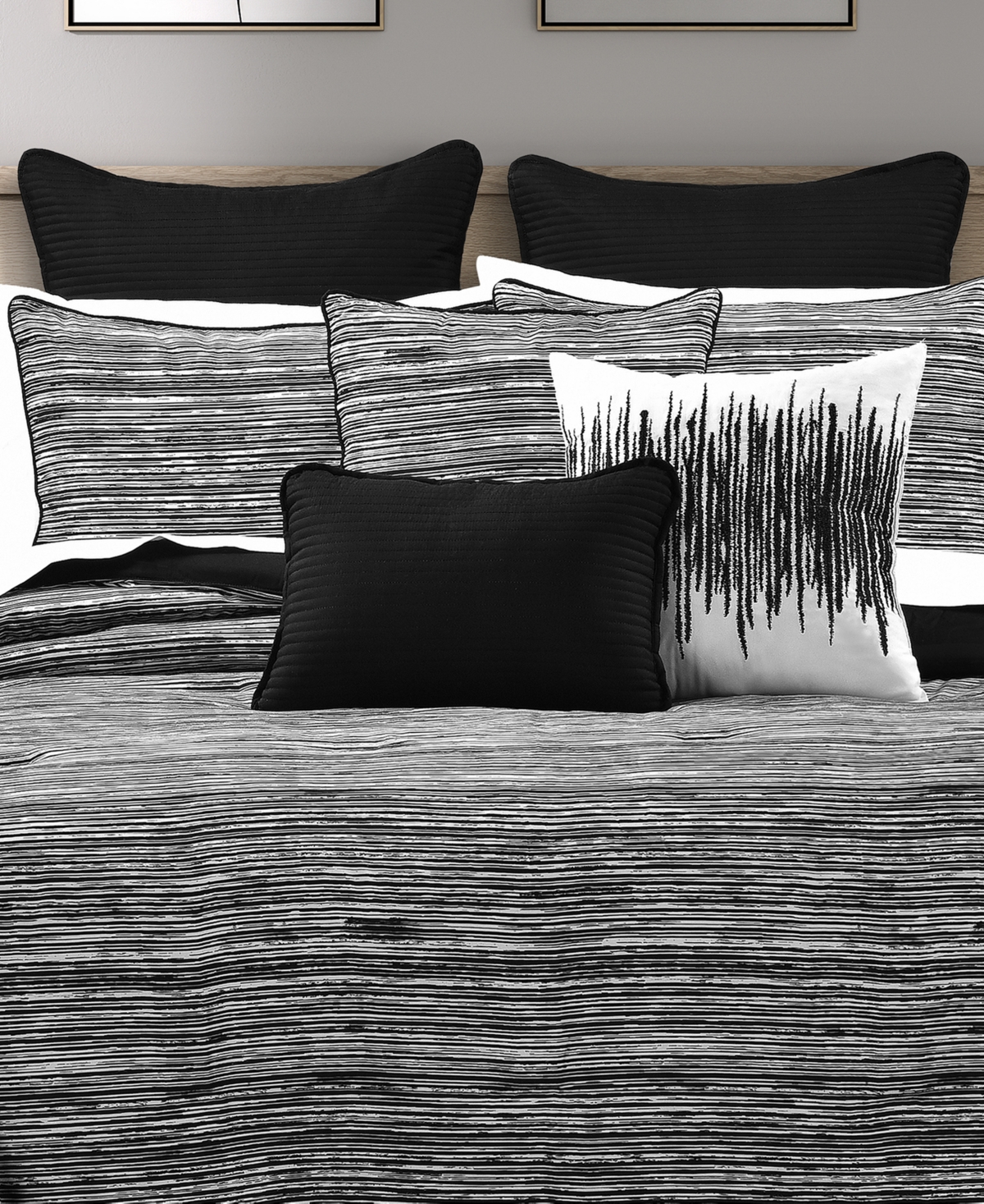 Royal Court Dalton Sleek Stripe 3-pc. Comforter Set, King/california King In Black