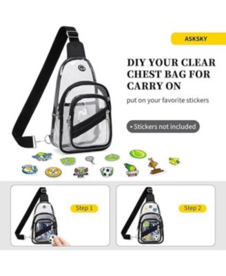 Clear Bag for Stadium Events, Clear Backpack Purse for Women Waterproof PVC Crossbody Fanny Pack for Concert