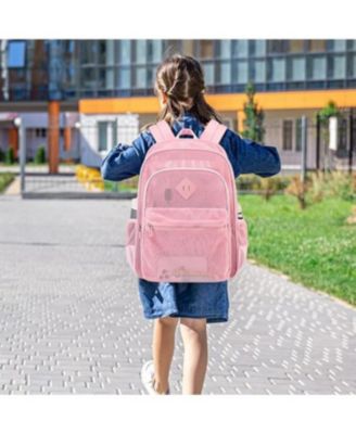 Mesh Backpack Heavy Duty, See Through School Backpack Transparent Bookbag for Swimming, Beach, Sports, Work, Travel