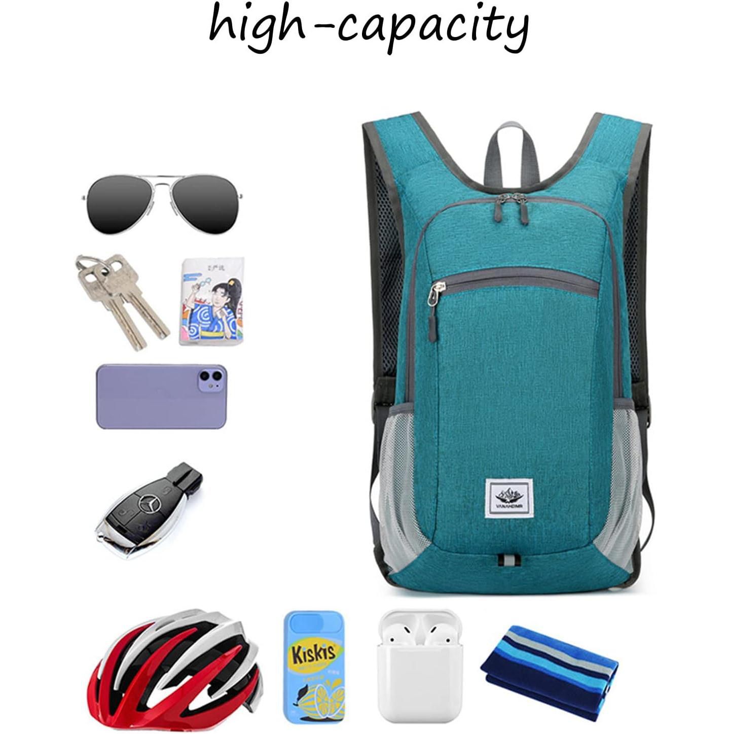 Рюкзак Urbanmax Hiking 15L Small Travel Lightweight Foldable Daypack Packable Camping for Women Men, цвет: Чёрный — фото 5