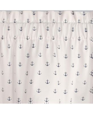Voyage Lined Scallop 3" Rod Pocket Valances for Windows 50" x 17" Navy