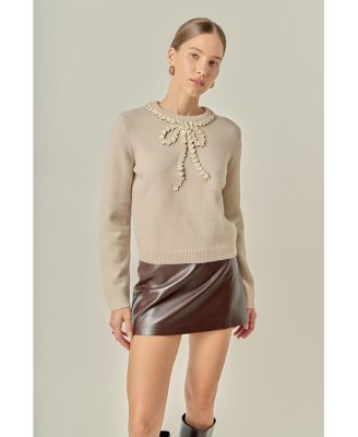 Women's Floral Bow Detail Top