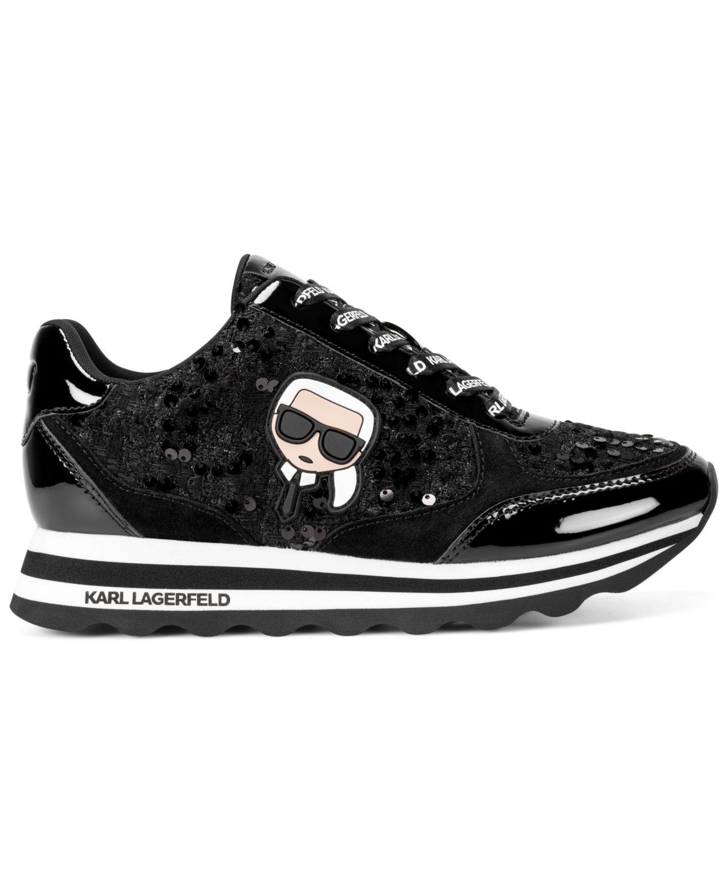 Женские кроссовки KARL LAGERFELD PARIS Meade Lace-Up, цвет: Чёрный — фото 2