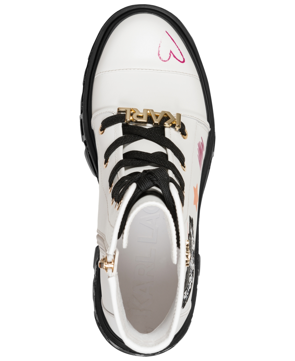 Karl Lagerfeld Women's Lamprini Ikonic Lace Up Lug Booties In Multi