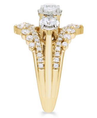 Diamond 3-Stone Ring (1-1/4 ct. t.w.) in 14k Yellow Gold