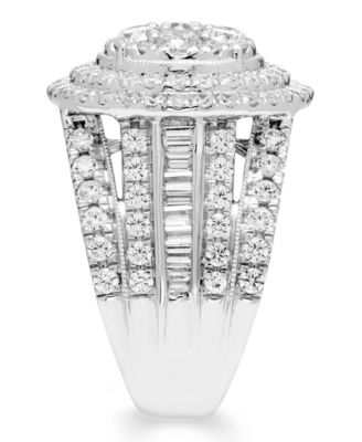 Diamond Cluster Halo Ring (3 ct. t.w.) in 14k White Gold