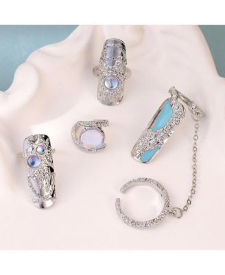 Women's The Jasmine Nail Rings - Metallic Silver (Set Of 4)