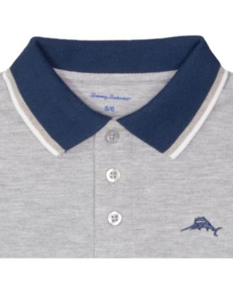 Boys Short Sleeve Embroidered Heather Polo Shirt