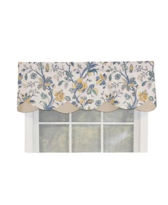 Gianna Petticoat Valance Natural. 3"Rod Pocket, Contrast Bottom fabric. 50"W x 15"L