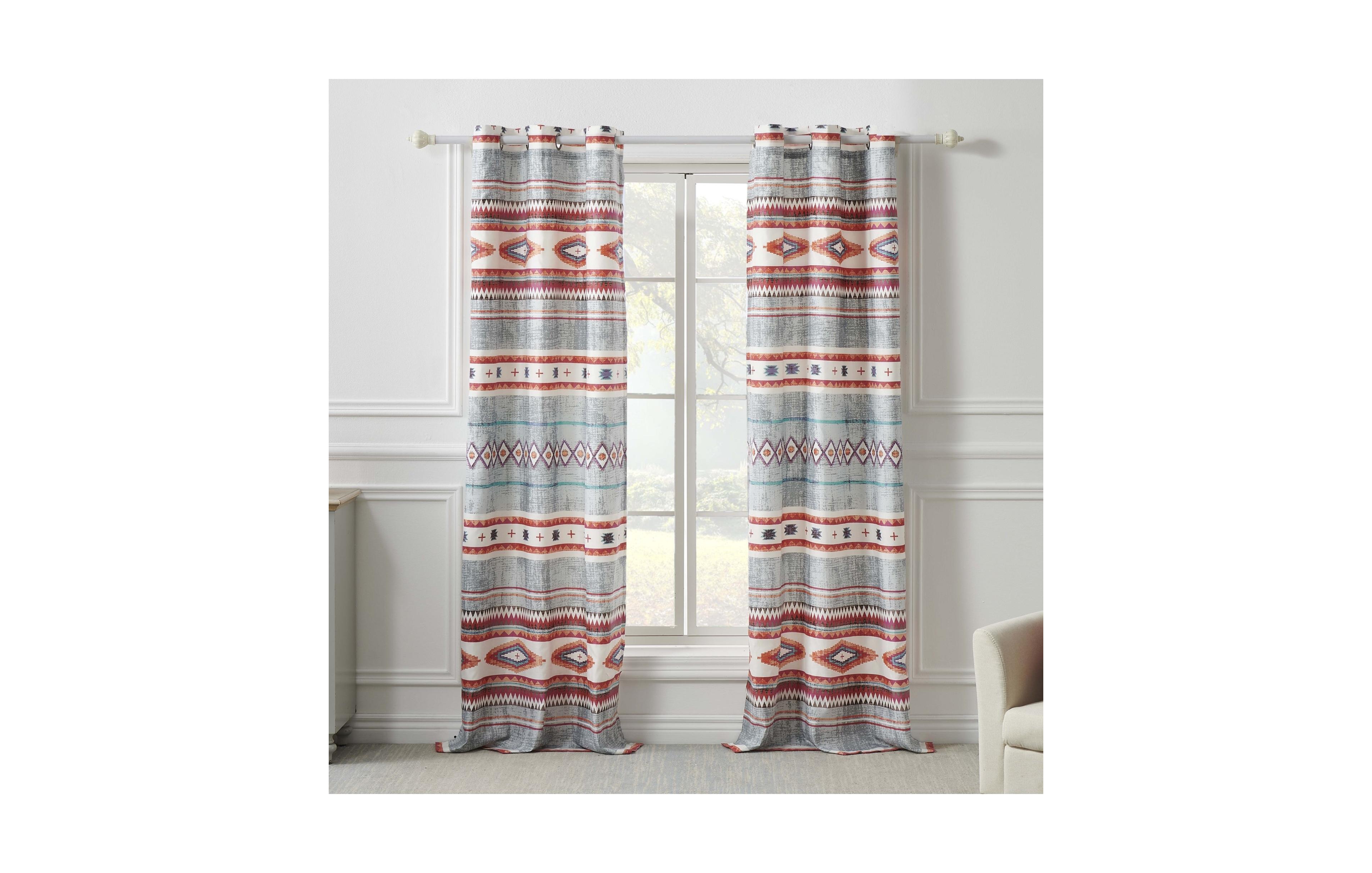 Greenland Home Fashions Kiva Western Curtain Panels Tiebacks Pair 42" x 84"