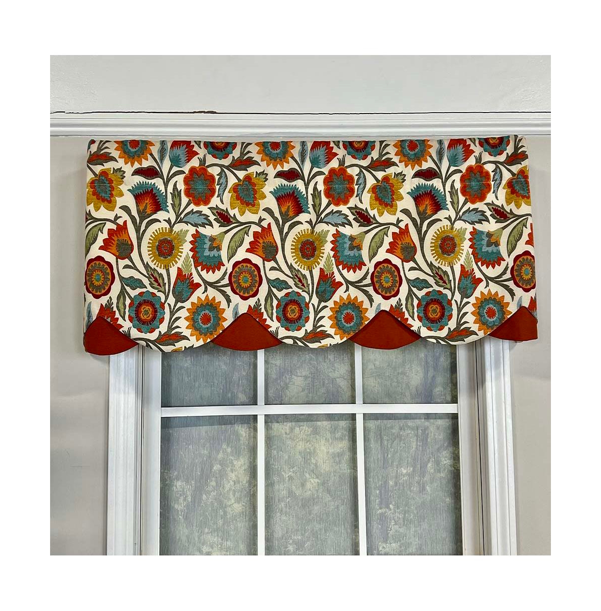 Rlf Home Fiesta Floral Petticoat Window Treatment High Quality Valance 3" Rod Pocket 50" x 15"