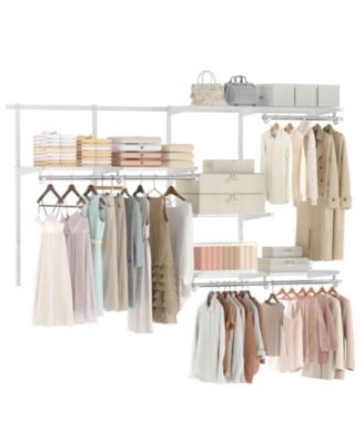 4-8 FT Wall-Mounted Closet Organizers and Storage System with Hanging Rod