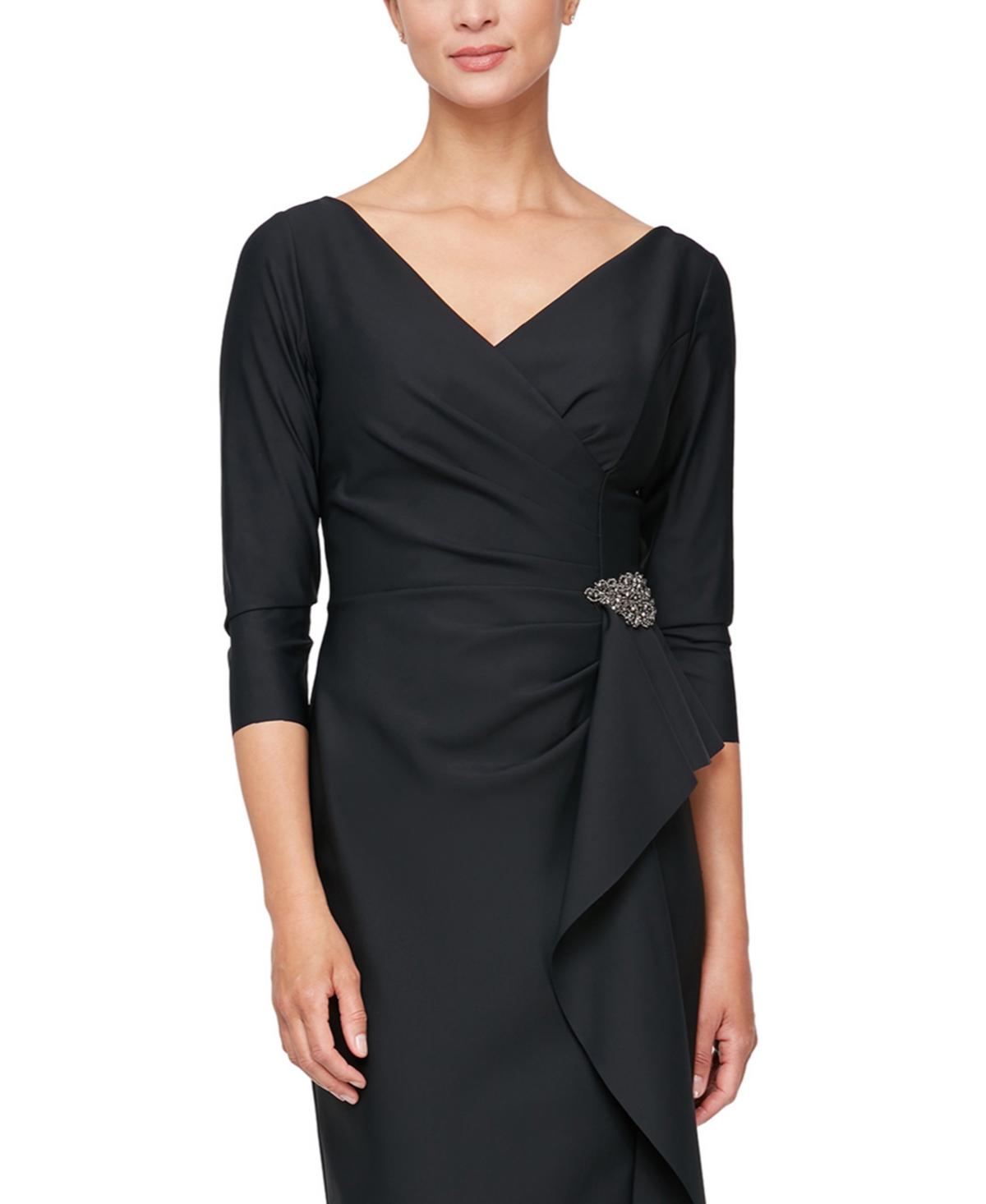 Alex Evenings 8134289 Long Formal Dress In Black