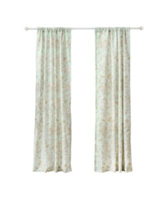 Olivia Light Filtering Semi Sheer 3" Rod Pocket Window Panel Pair 42" x 84" Mint