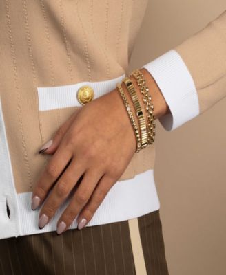 Solid Watch Gold Plated Link Style Bracelet