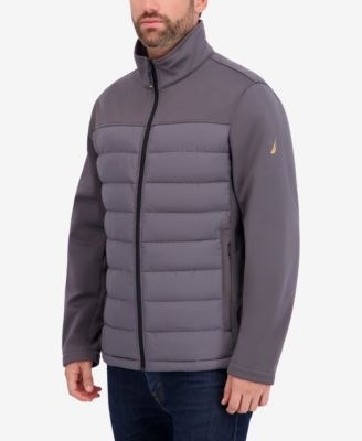 Men's Transitional Mixed Media Zip Front Jacket