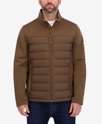 Men's Transitional Mixed Media Zip Front Jacket