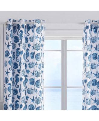 Pebble Beach Window Panel Pair - 42x84", Blue