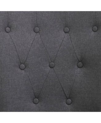 Dining Chair with Armrests Dark Gray Fabric