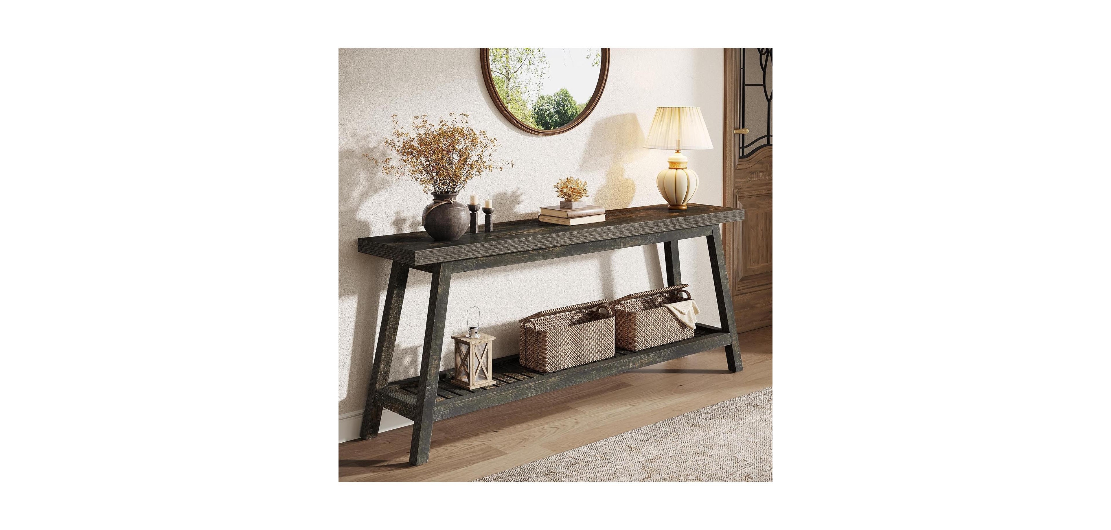 Tribesigns Farmhouse Console Entryway Table: 70.9 Inches Extra Long Console Table for Entryway