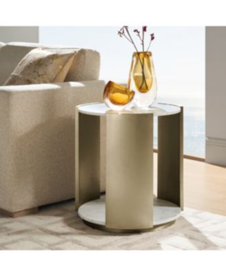 1 piece polished stainless steel base Flare End Table