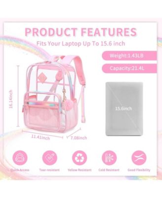 Heavy-Duty Clear Backpack with Wide Straps – Transparent School Bag for Stadium, Concerts, Sports & Events