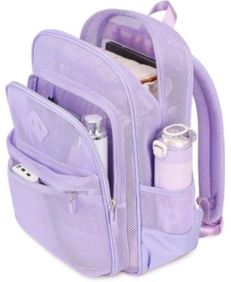 Mesh Backpack Heavy Duty, See Through School Backpack Transparent Bookbag for Swimming, Beach, Sports, Work, Travel