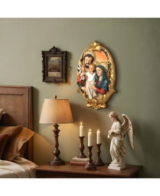 Holy Family Wall Plaque, Oval Religious Decor Featuring Joseph, Mary & Baby Jesus for Prayer Room & Faithful Home
