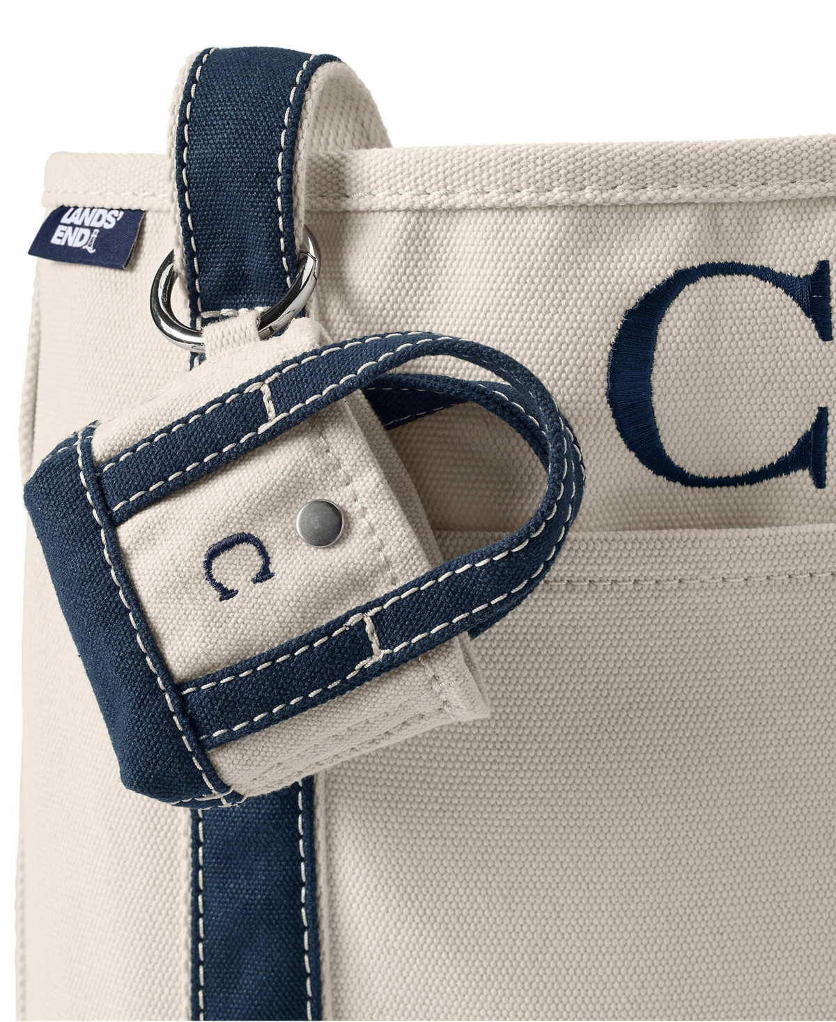 Lands' End Pre-Monogrammed Letter C Micro Canvas Tote