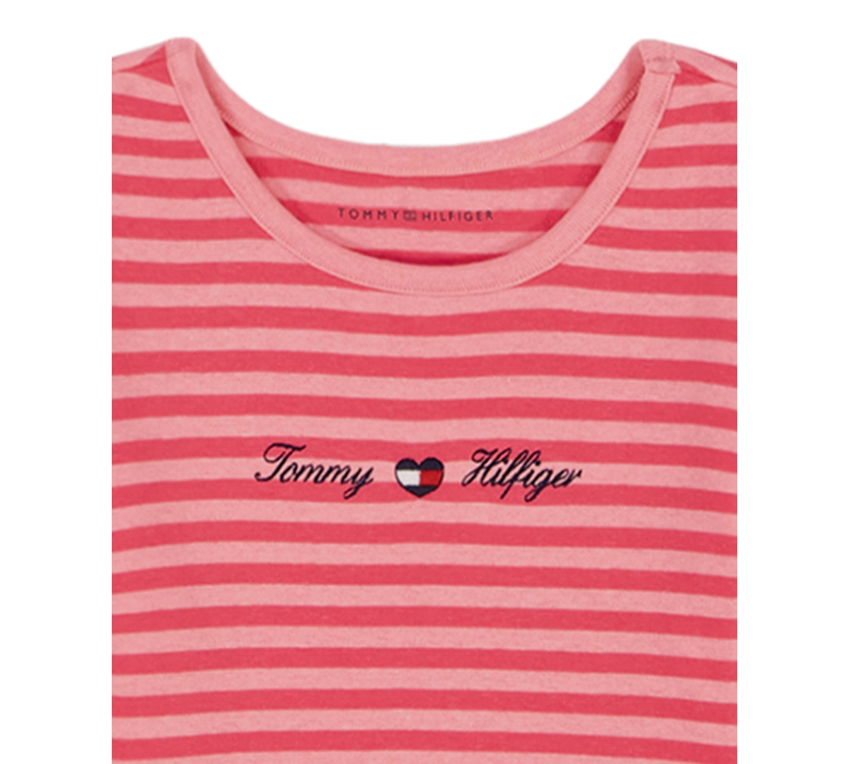 Tommy Hilfiger Girls 4â6x Striped T-shirt And Ribbed Flare Leggings, 2-piece Set In Pink