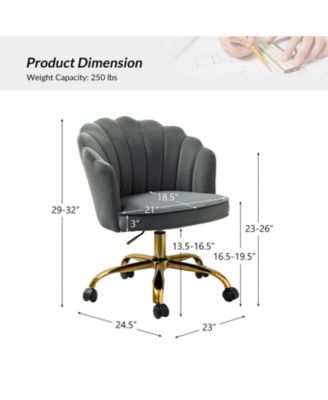 Woman Modern Cute Shell Back Upholstered Desk Chair for Vanity, Living Room