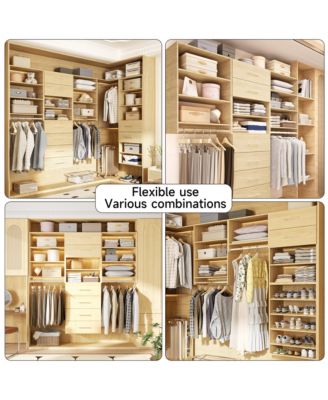 Lovmor Wood Shelf Medium Double Hanging Closet Unit