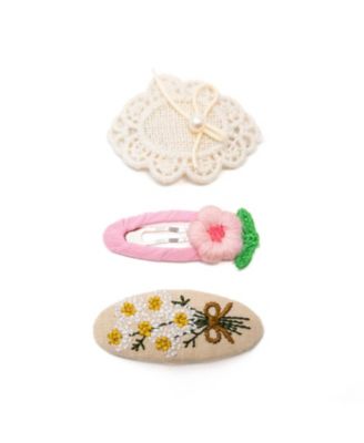 Girls 3pc Hair Clip Crochet Meadow Set